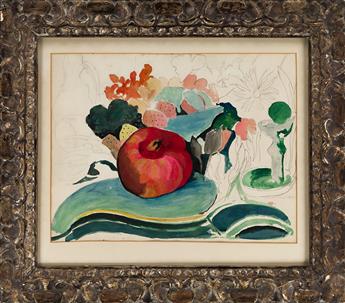 JOSEPH STELLA Still Life with a Pomegranate and Flowers.